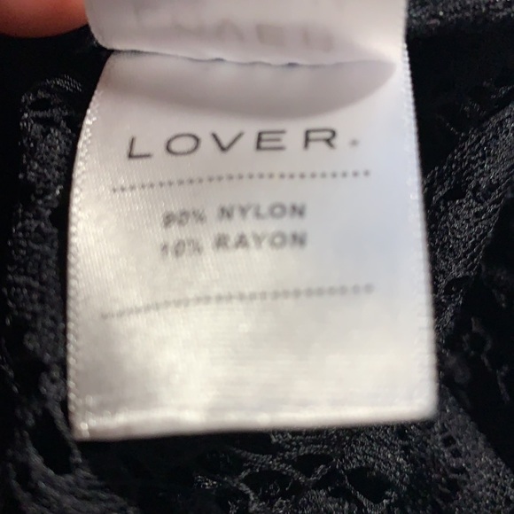 NWT. LOVER Black Lace Horizon Lace Dress with Visible Ecru Lining. Size 10. - Picture 11 of 12